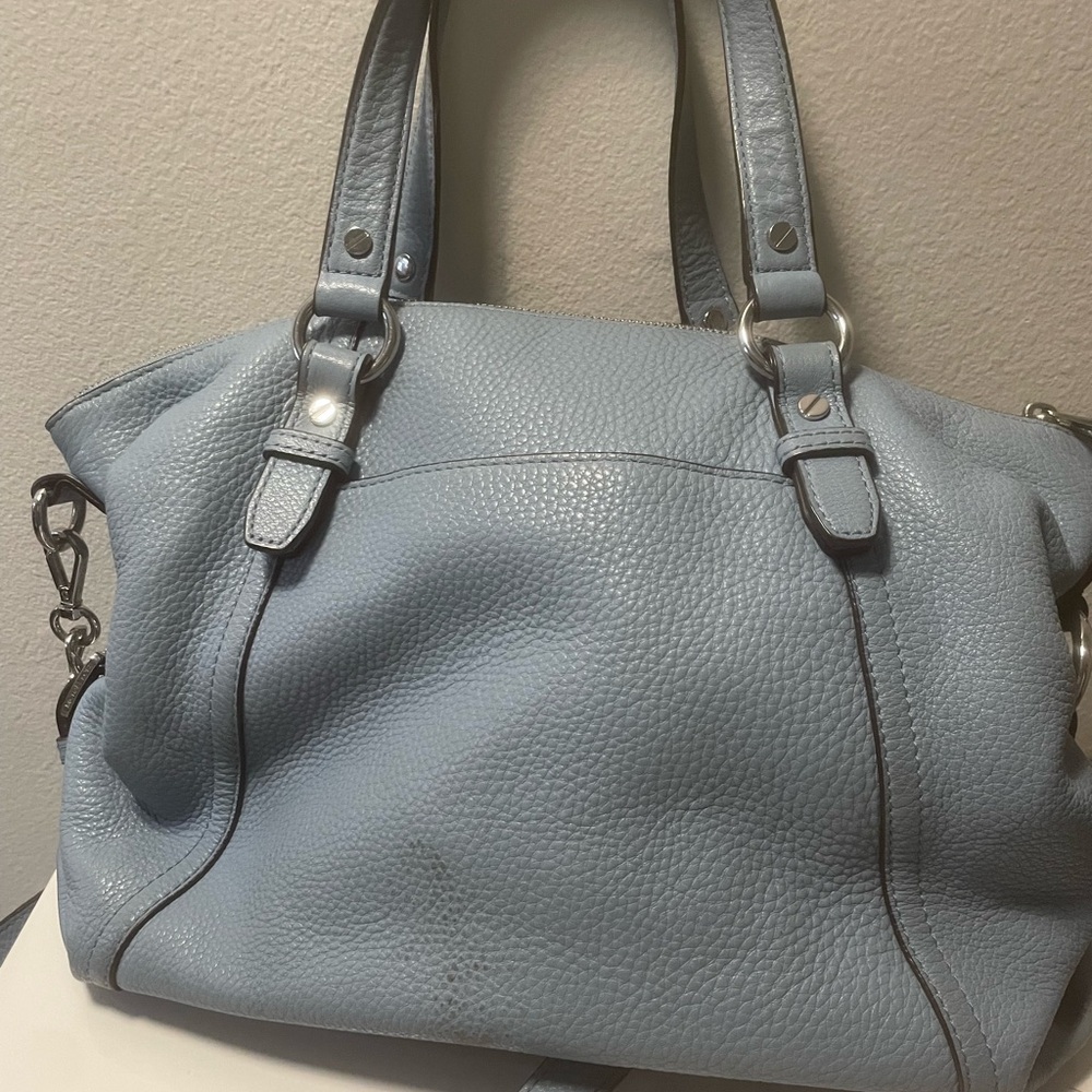 🩵 Michael Kors Light Blue Leather Shoulder Bag - Picture 2 of 13